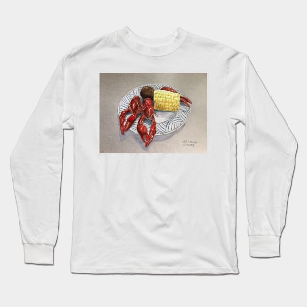 Crawfish Long Sleeve T-Shirt by Bill Cameron Fine Art